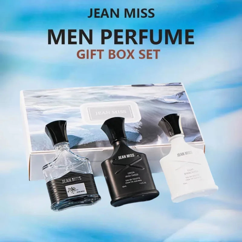 3PCS Men's Perfume Gift Set 90ml Long Lasting Fresh Scent Cologne Premium Eau De Toilette Masculine Fragrance Perfumery