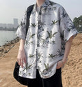 Men's Summer Floral Shirt M-XXXXXL Breathable Tropical Print Casual Beachwear 5XL plus Size Holiday Party Shirt for Hot Weather