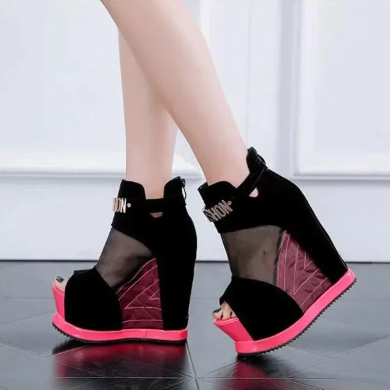 NEW Luxury Women Sandals Summer Platform Wedges Shoes Woman High-Heeled 13cm Fashion Ladies Shoe Comfortable Zapatillas De Mujer