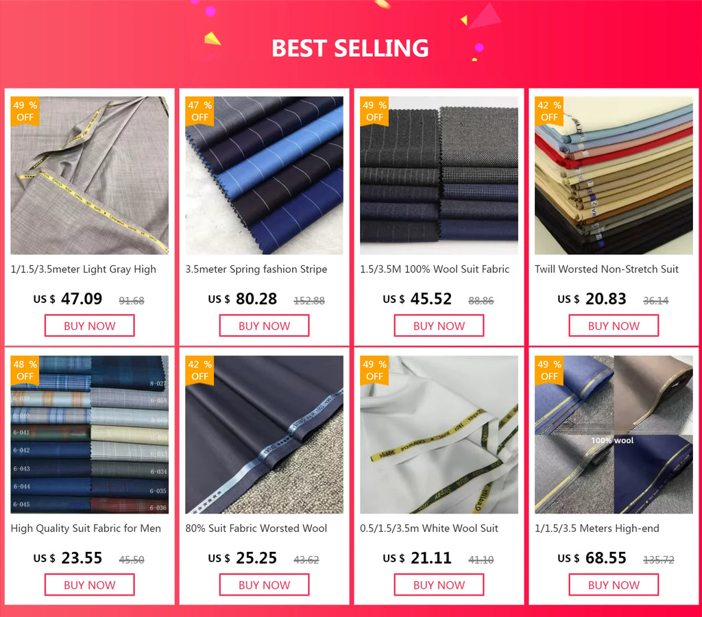 50cm Spring fashion Stripe Suit Fabric Atiku Fabric for Men High Quality Men's jacket Fabrics  Business  fabric Set sewing