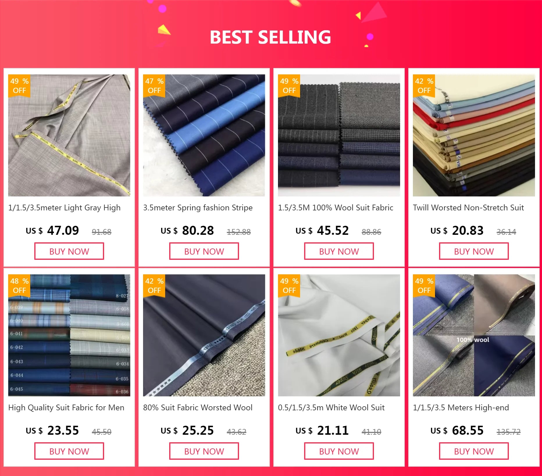 50cm Spring fashion Stripe Suit Fabric Atiku Fabric for Men High Quality Men's jacket Fabrics  Business  fabric Set sewing