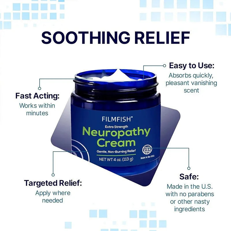 Extra Strength Neuropathy Cream for Feet Joints Soothes Nerve ,Non-Greasy Fast Relief,Comfort Hands Legs Body Moisturizes Skin