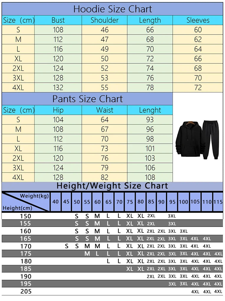 2026 Men's Streetwear Tracksuit Set Oversized Hoodie and Baggy Joggers Urban Hip Hop Fashion Sportswear Fall/winter Jogging Suit