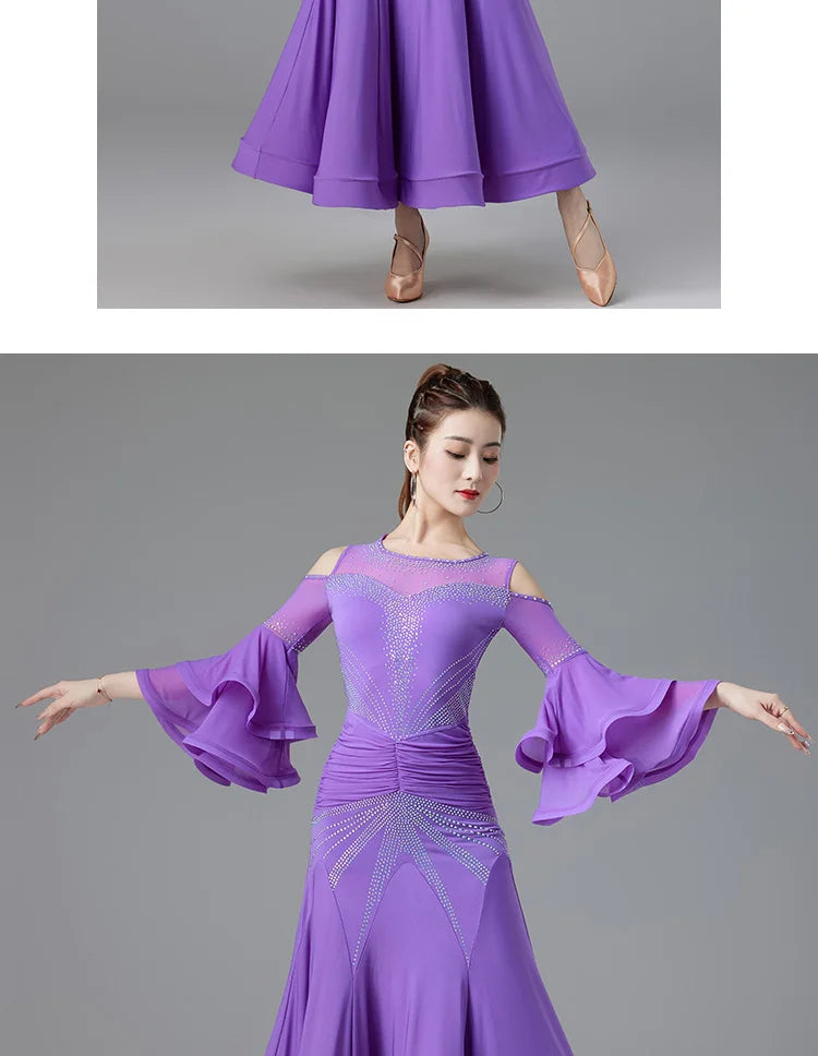 Modern Dance Dance Performance Dresses for Women's High End Premium Elegant Big Swing Dress Waltz Ballroom Dancing Clothing