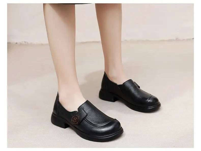 Genuine leather loafers women  comfortable gray shoes low heels luxury ladies court shoes slip on moccasins elegant dress flats