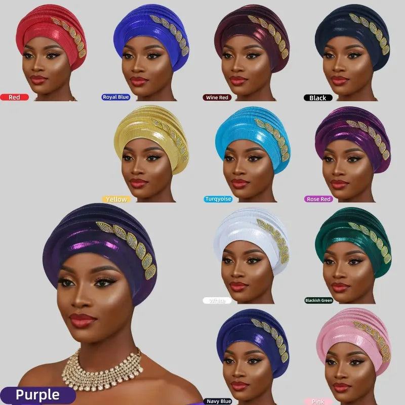Ready African Auto Gele Headtie Women's Turban Cap Nigeria Wedding Geles Muslim Head Wraps Bonnet Turbante Mujer 2026 New