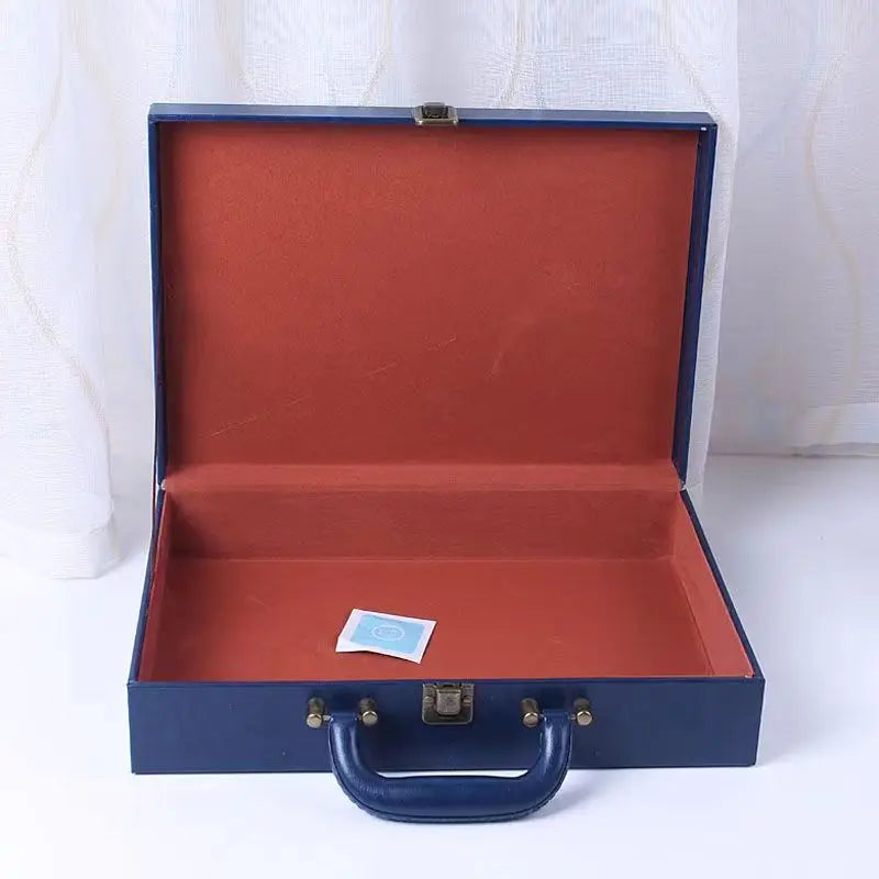 2025 New Cover Style Briefcase Men's Handheld Shoulder Business Leisure Insurance Contract Document Storage Box 34X24X8.5CM