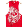 2025 Summer fitness Tank Top Men Fashio Comfortable Printed Loose tops Retro Style Sports Leisure Sleeveless vest Men sportswear