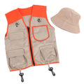 Kids Explorer Vest and Hat Costume Safari Cargo Vest Boys Outdoor Adventure Kit for Young Kids Dress Up Pretend Play Costumes