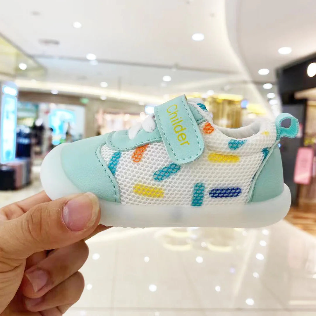 Kid Sneakers 2025 Spring New Mesh Baby Shoe Soft Sole Anti Slip Walking Shoe Light Girl Shoes Allmatch Boy Kid Shoes Кроссовки