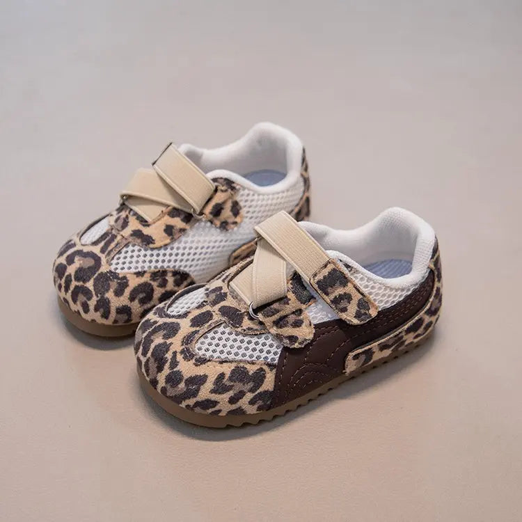 Kid's Sneakers Summer Sport Shoes For Children Mesh Breathable Leopard Boy's Girl's Running Footwear Anti-slippery Ergonomics