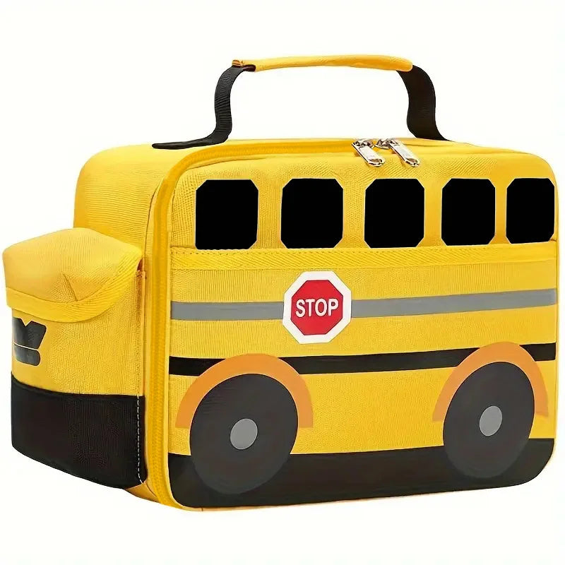 Children's Lunch Bag for Kids Cute 3D Bus Thermal Insulated Small Lunch Box Leakproof Boys Girls Toddler School Tote Bag