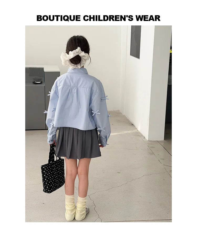 Girls' shirts spring clothes girls' big children's Korean style super beautiful children's clothes girls' unique and beautif