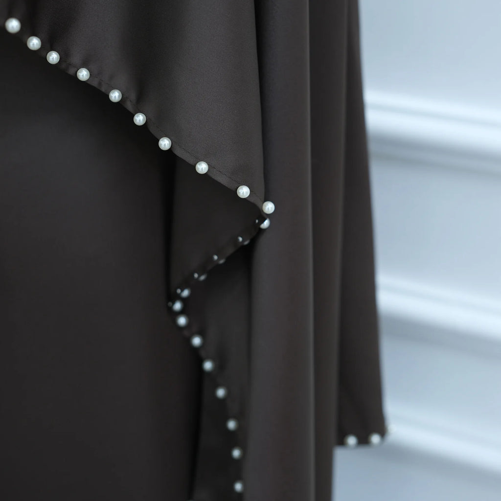 Muslim Dresses Women's Traditional Dresses And Abayas Eid Dubai Evening Dress Pearl Beaded Luxurious Robe Islamic Clothing