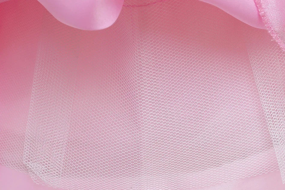 Kid Princess Pink Dress Girl Summer Fancy Party Clothes Children Sleeping Beauty Flower Dresses Christmas Carnival Costume Cloth