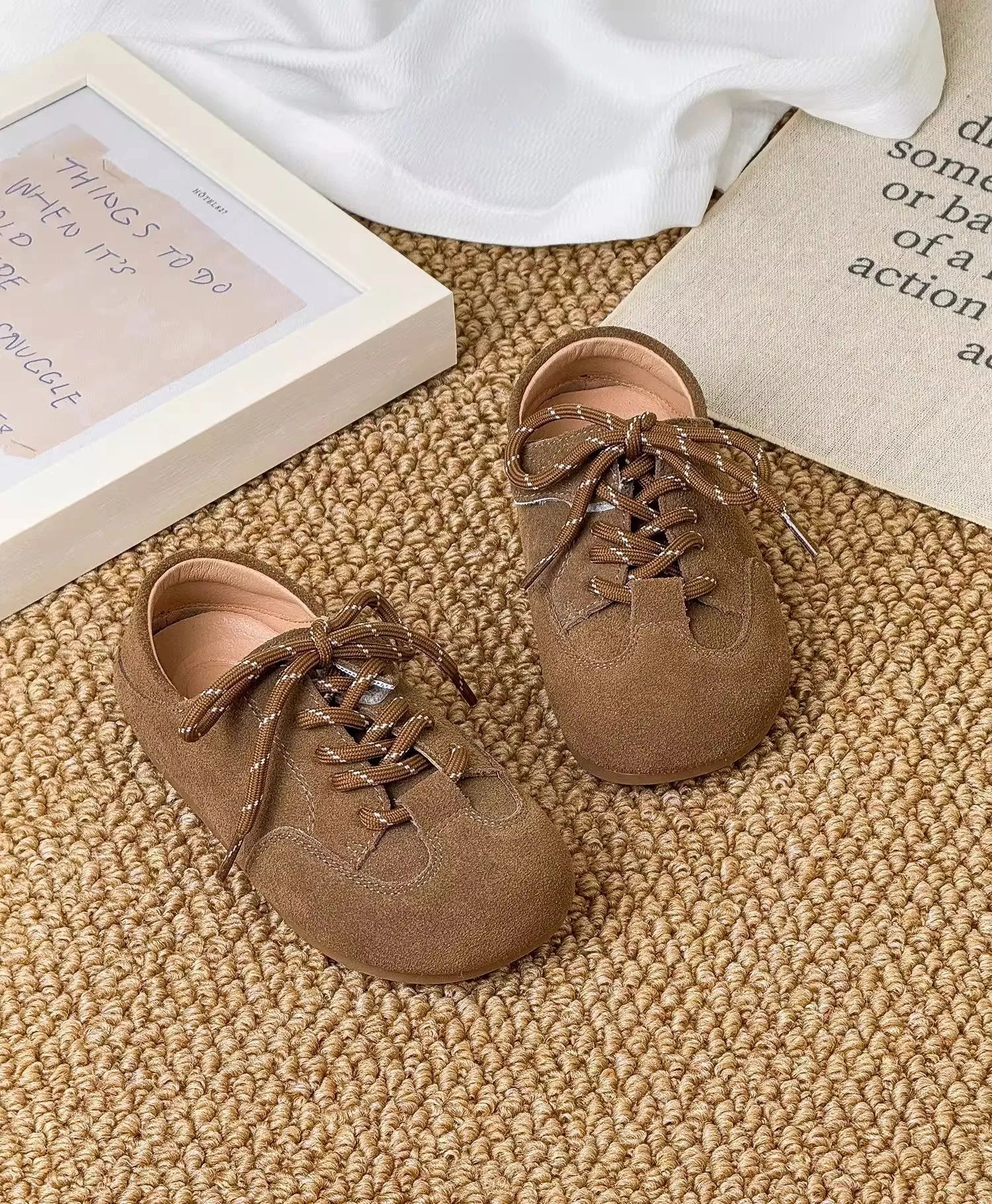 Children's shoes Korean version girls' leather shoes retro Boken shoes new boys' single shoes soft soled baby casual shoes