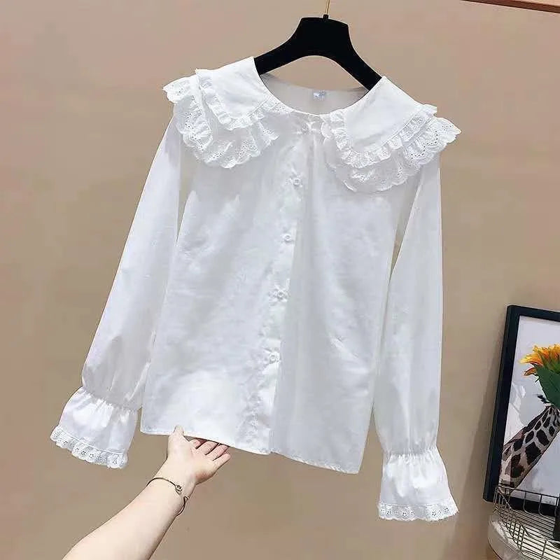 Girls' Shirt 2025 New Children's Western Style Top Little Girl's Style Long Sleeve Korean Shirt