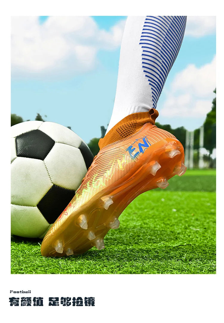 New Low Top Soccer Shoes for Men Teenage Boys Athletic Sports Training Footwear for Students on Lawn and Grass Fields