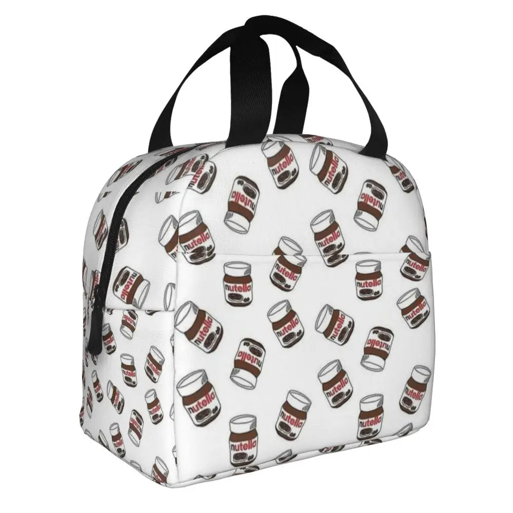 Custom Italy Nutellas Thermal Insulated Lunch Bag Women Portable Lunch Container for Outdoor Picnic Storage Food Box