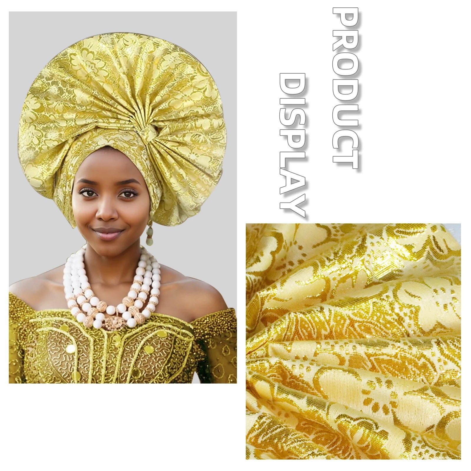 Elegant African Autogele Women's Turban Cap Nigeria Wedding Gele Ready To Wear Headtie Evening Party Headwear African Headtie