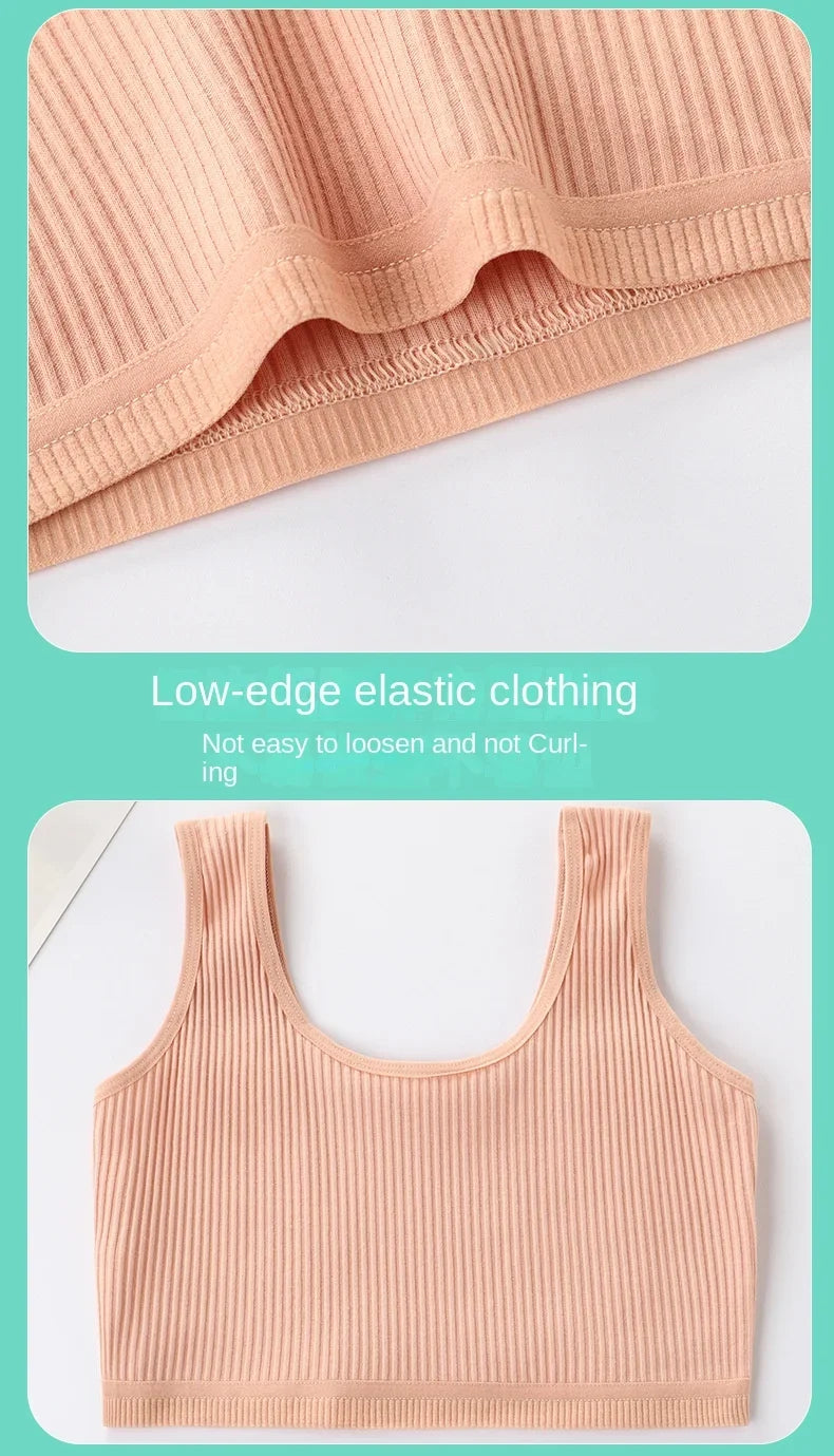 Girls Bra Crop Tops for Teens Underwear Breathable Kids Sports Training Bras Children Soft Cotton Teenager Clothing