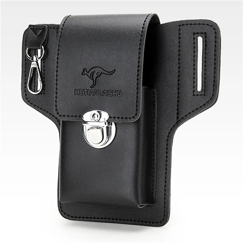 Phone Belt Bag For Men Bags Cell Phone Loop Holster Phone Pouch Wallet High Quality Multifunctional PU Leather Phone Case