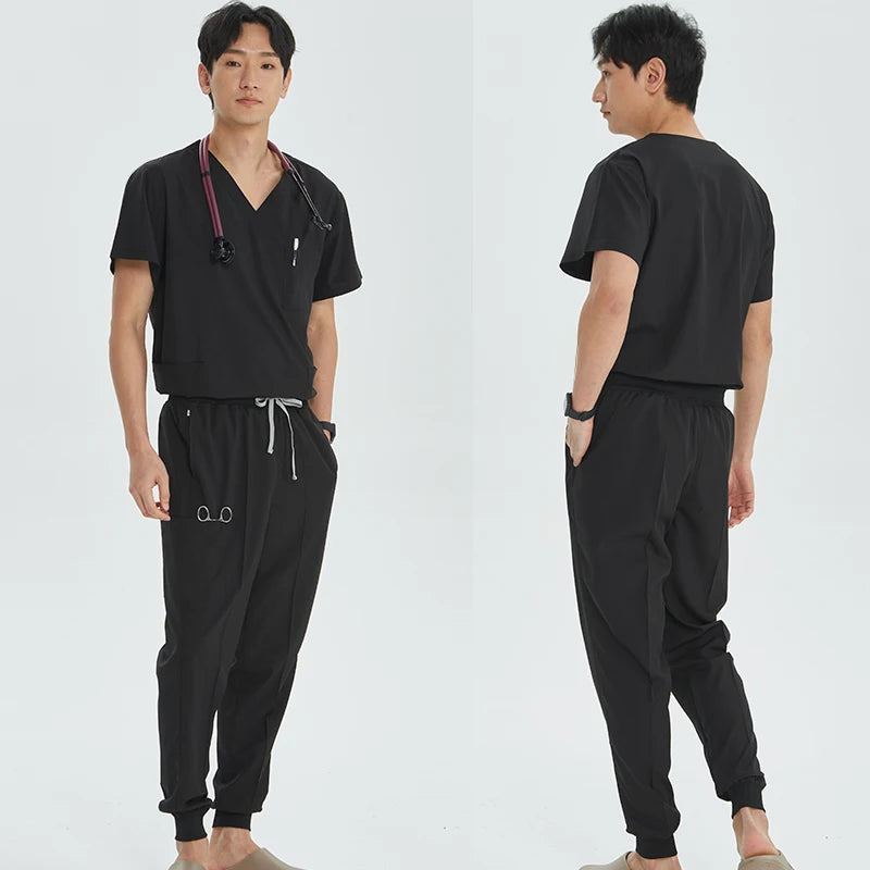 2026 V-neck Medical Nursing Uniforms for Men Short Sleeves Scrubs Surgical Sets Pediatrics Hospital Clothing S21