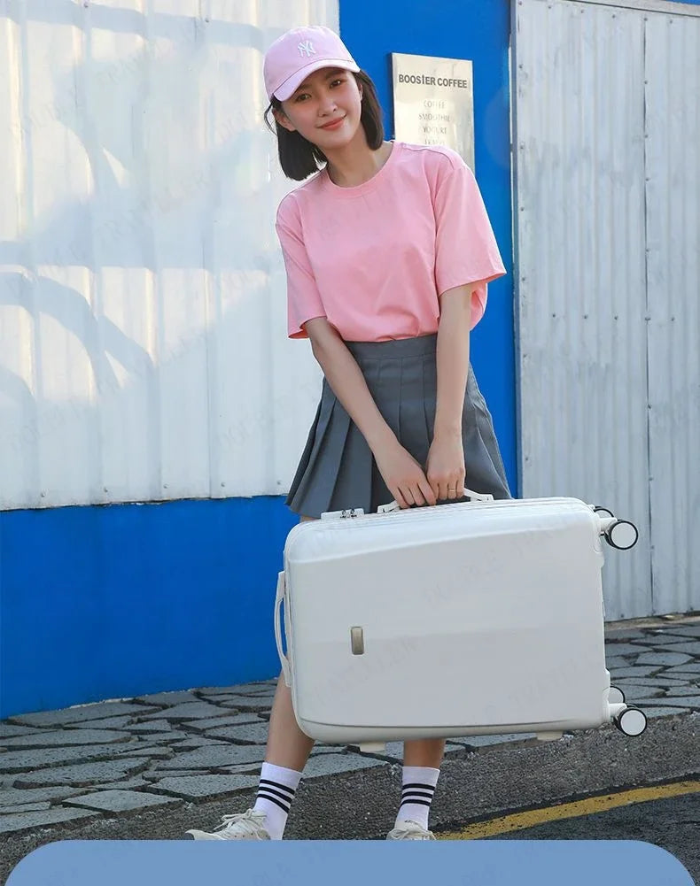Travel suitcase on mute Universal wheels  ABS +PC Rolling Luggage set 20 inch carry on Cosmetic bag zipper luggage-bags valises