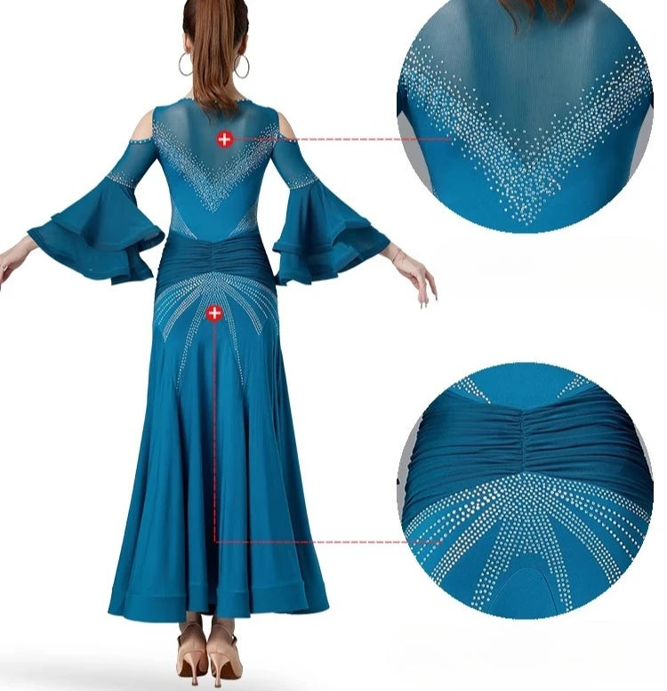 Modern Dance Dance Performance Dresses for Women's High End Premium Elegant Big Swing Dress Waltz Ballroom Dancing Clothing