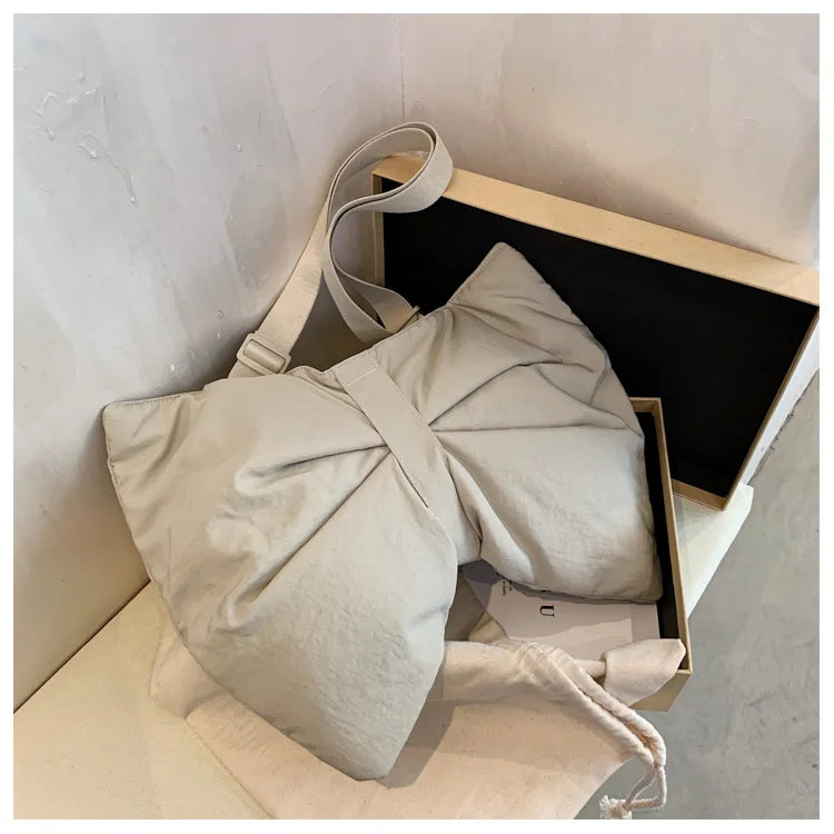 Soft Nylon Women's Portable Shoulder Bag Large Capacity Female Commute Crossbody Bags Simple Design Ladies Tote Purse Handbags