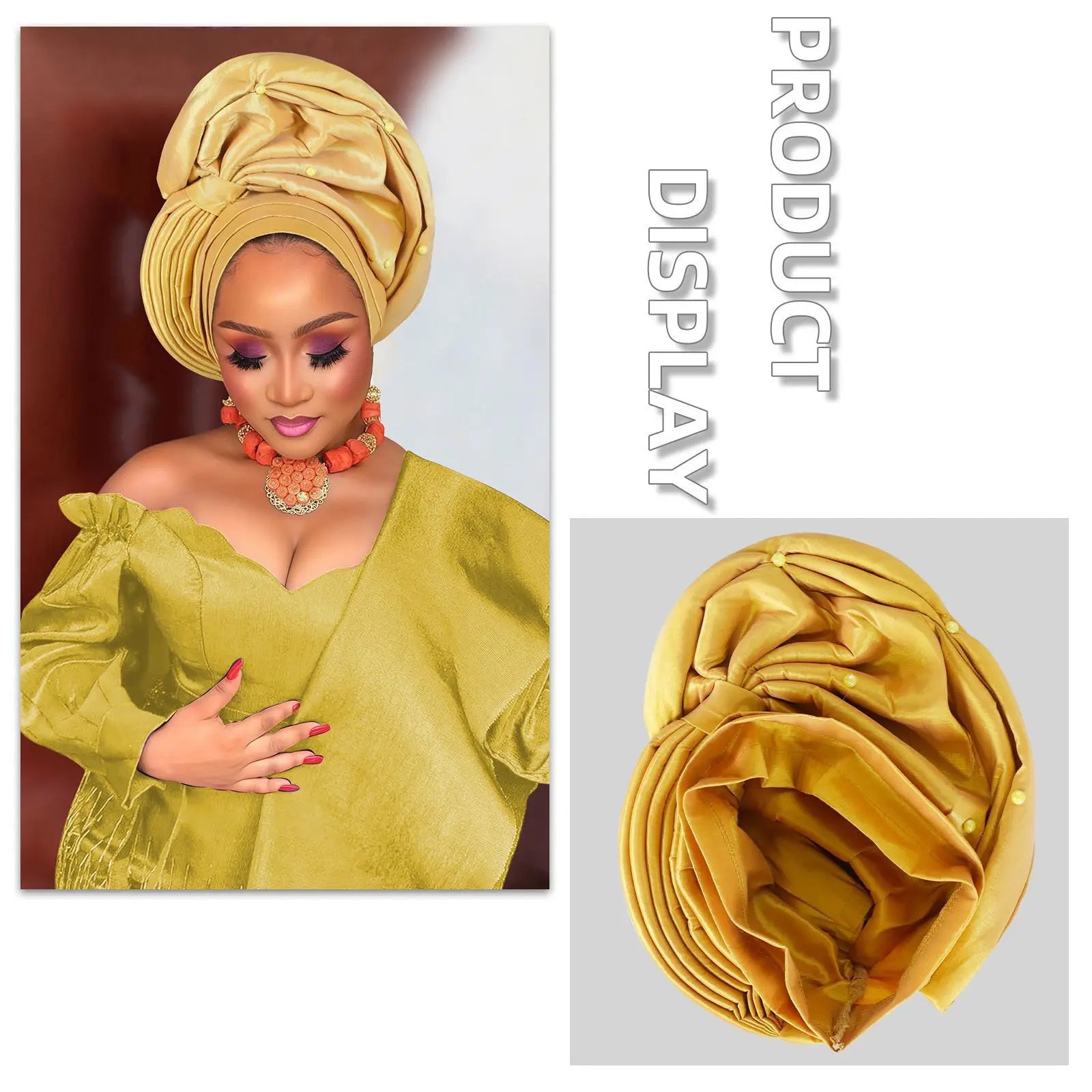 New Luxury Shiny Turban Cap for Women African Auto Gele Headties Nigeria Wedding Party Geles Hijab Bonnet Hat Head Wrap Headgear