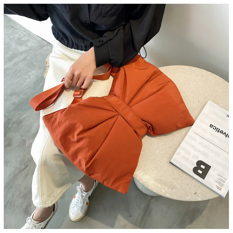 Soft Nylon Women's Portable Shoulder Bag Large Capacity Female Commute Crossbody Bags Simple Design Ladies Tote Purse Handbags