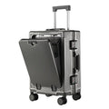 New Travel Luggage Multifunctional Aluminum Frame Trolley Suitcase with USB Cup Holder Large Capacity Bag Boarding Box Suitcase