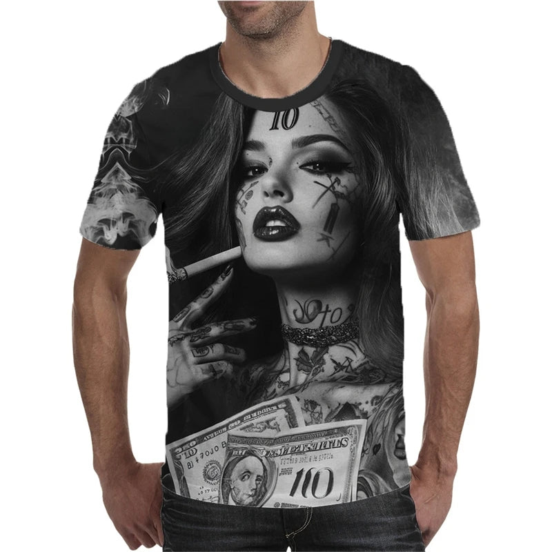 Fashion Nun Graphic T Shirts For Men Summer Trendy Hip Hop 3D Printed Streetwear T-shirts Cool Oversized Harajuku O Neck Tees