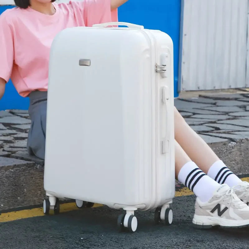 Travel suitcase on mute Universal wheels  ABS +PC Rolling Luggage set 20 inch carry on Cosmetic bag zipper luggage-bags valises
