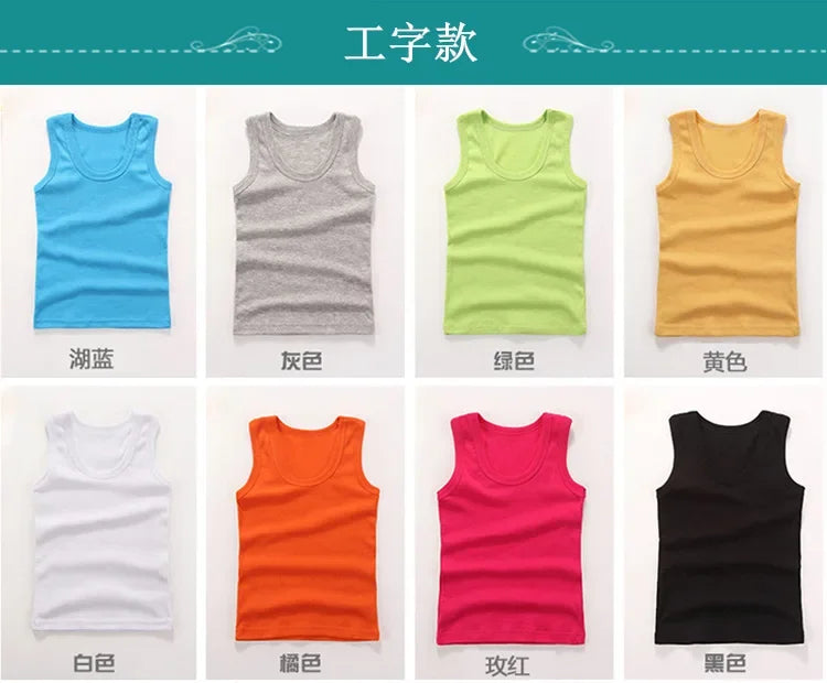 Kids Baby Boys Vests T-shirts Children Summer Vest Top Outfit Kid Boy Girl Solid Tops Clothes Cotton Tees Black Playsuits