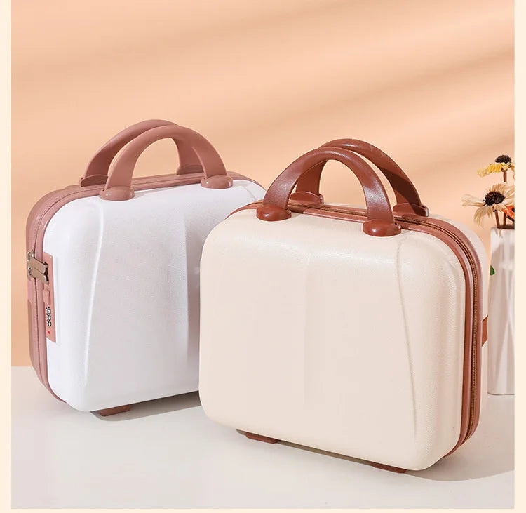 Portable Hand Suitcase With Password Lock Makeup Storage Bag Boarding Luggage Organizer Case Travel Cosmetic Box Festival Gift