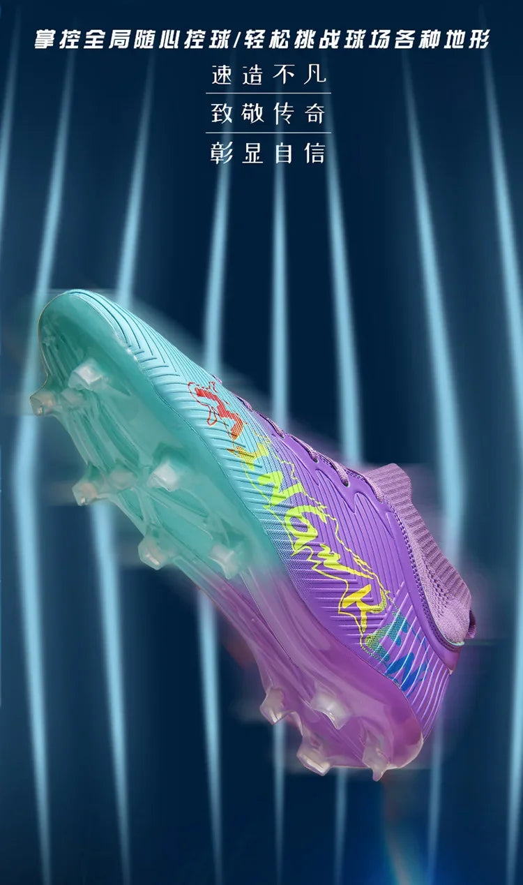 New Low Top Soccer Shoes for Men Teenage Boys Athletic Sports Training Footwear for Students on Lawn and Grass Fields
