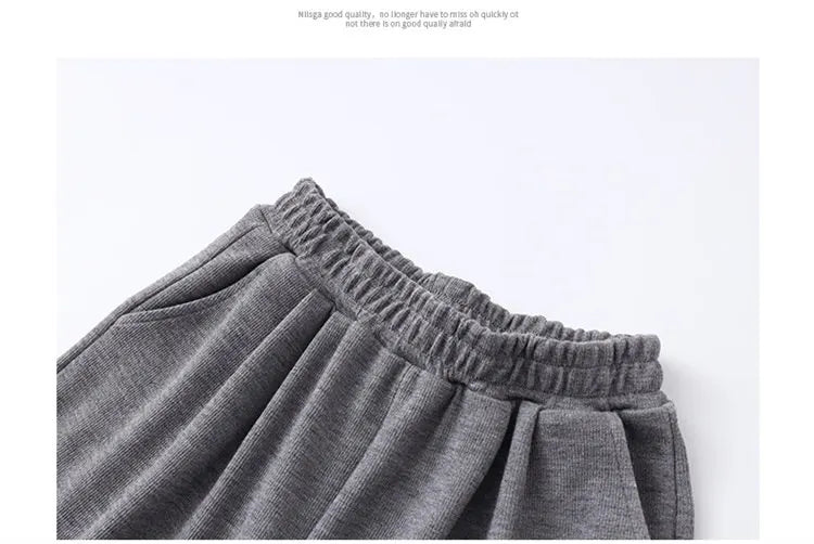 Korea Style Girls Casual Clothing Sets Single Button V-Neck Fake Splice Top and Pants Two Pieces Grey Khaki Kids Teenage Outfits