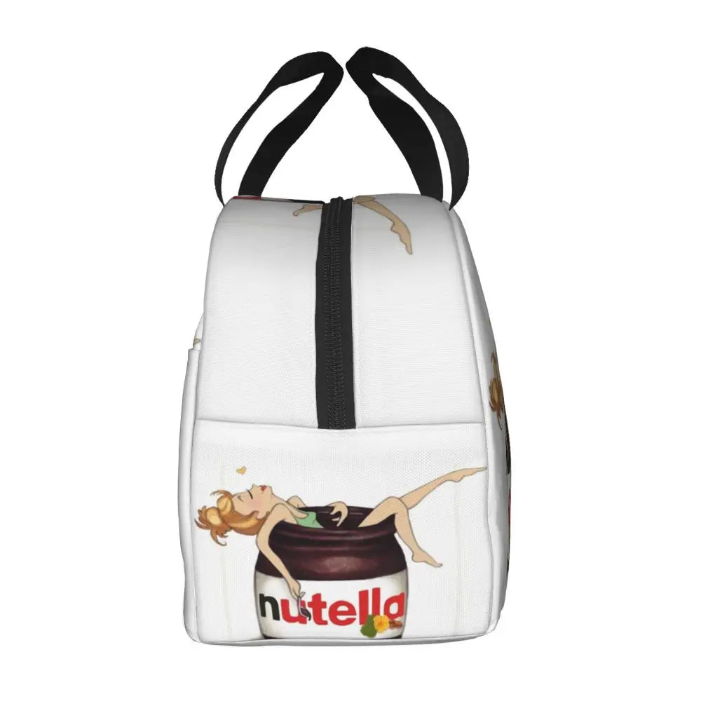 Custom Italy Nutellas Thermal Insulated Lunch Bag Women Portable Lunch Container for Outdoor Picnic Storage Food Box