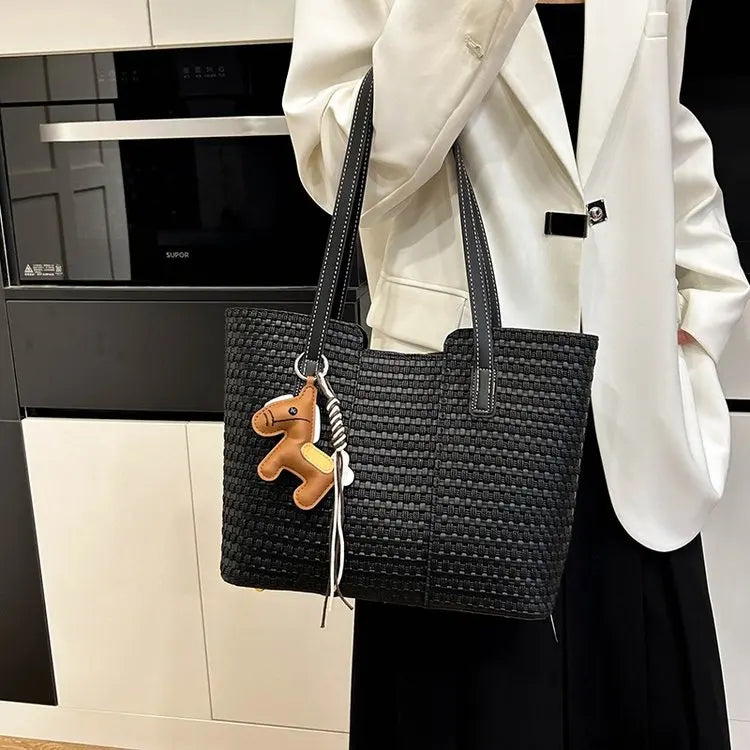 Nylon Shoulder Tote Bag Large Capacity Waterproof for Women Office Shopping Travel Daily