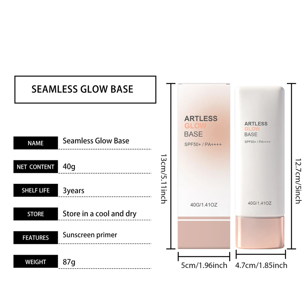 SPF50+ Sunscreen Primer Makeup Base with Niacinamide Panthenol Invisible Face Sun Protection Cream Broad Spectrum Moisturizer