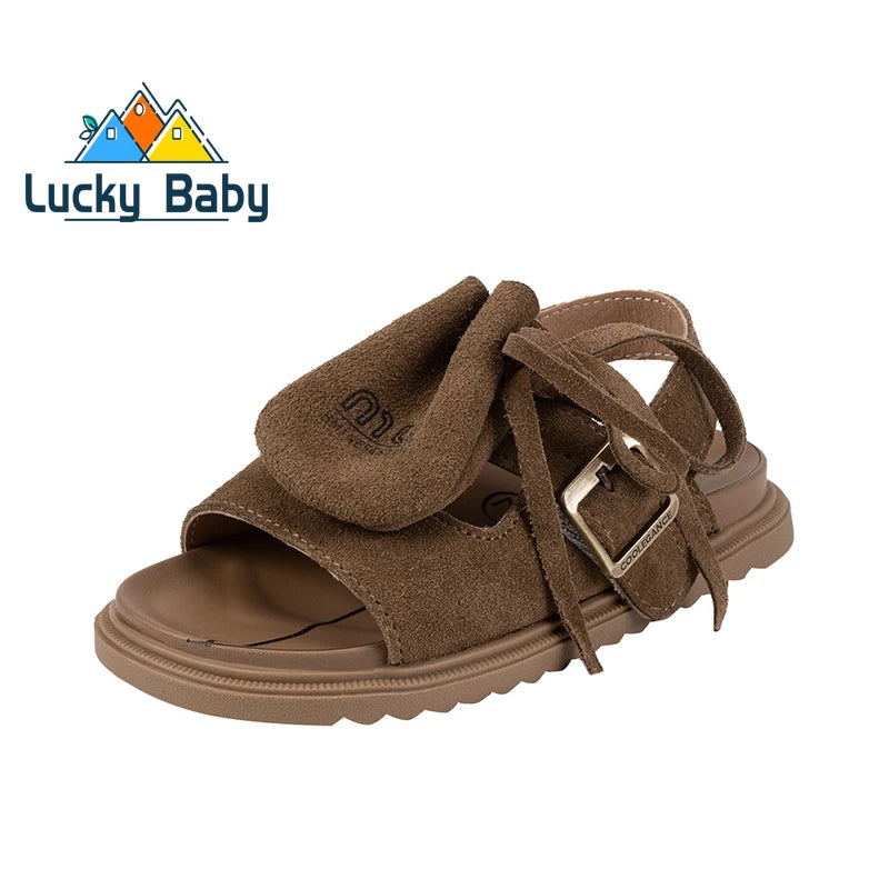 2025 Sandals for Boys Fashion Summer Shoes 3-16 Years Girls Open Toe Matte Pu Leather Shoes Sandals Children Slippers