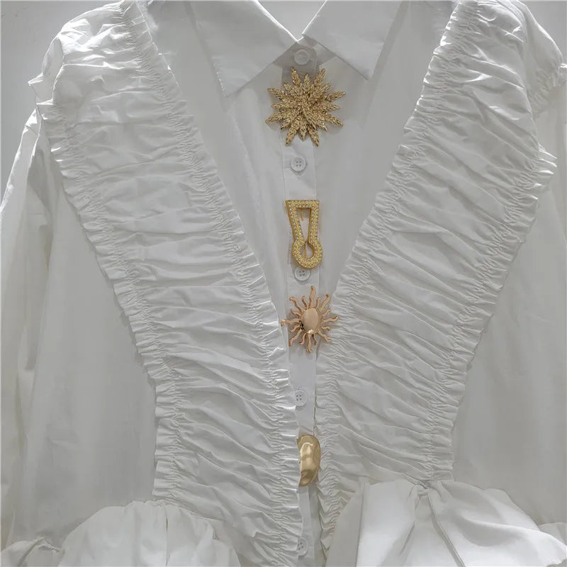 2026 Blusas Mujer De Moda Vintage Long Sleeve Loose Shirts Women Clothing Japanese Blouses Tunic Folds Ruffles White Blouse Tops