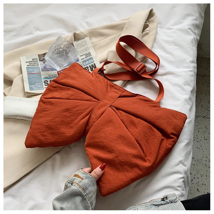 Soft Nylon Women's Portable Shoulder Bag Large Capacity Female Commute Crossbody Bags Simple Design Ladies Tote Purse Handbags