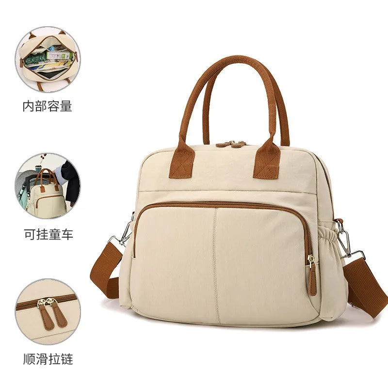 Women's Single Shoulder Bag Diaper Bags Casual Travel Nylon Crossbody Bag Lightweight Waterproof Large Capacity Shopping Handbag