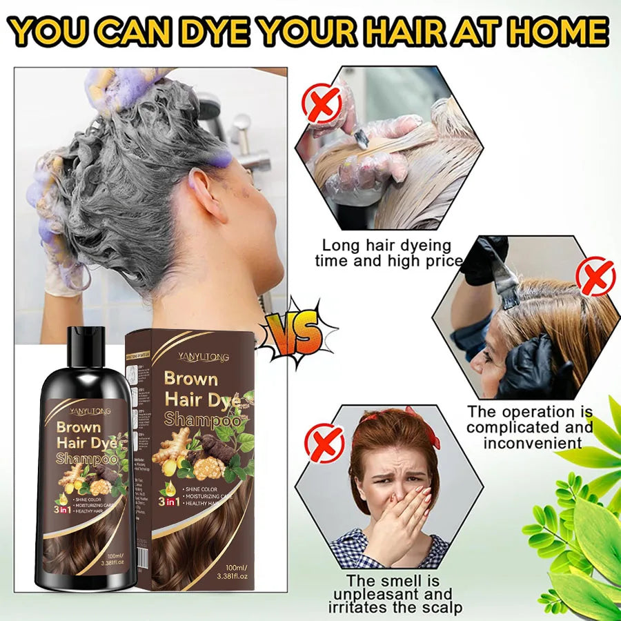 3 in 1 Turmeric Color-Treated Shampoo, Nourishing Color-Treated Shampoo Gentle Formula, Plant-Based, Light Beige