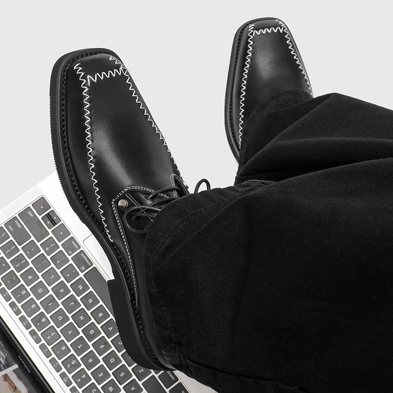Hot Selling Men's Genuine Leather Shoes Europe America Thick Soled Wedding Shoes for Groom Fashionable Men's Business Shoes