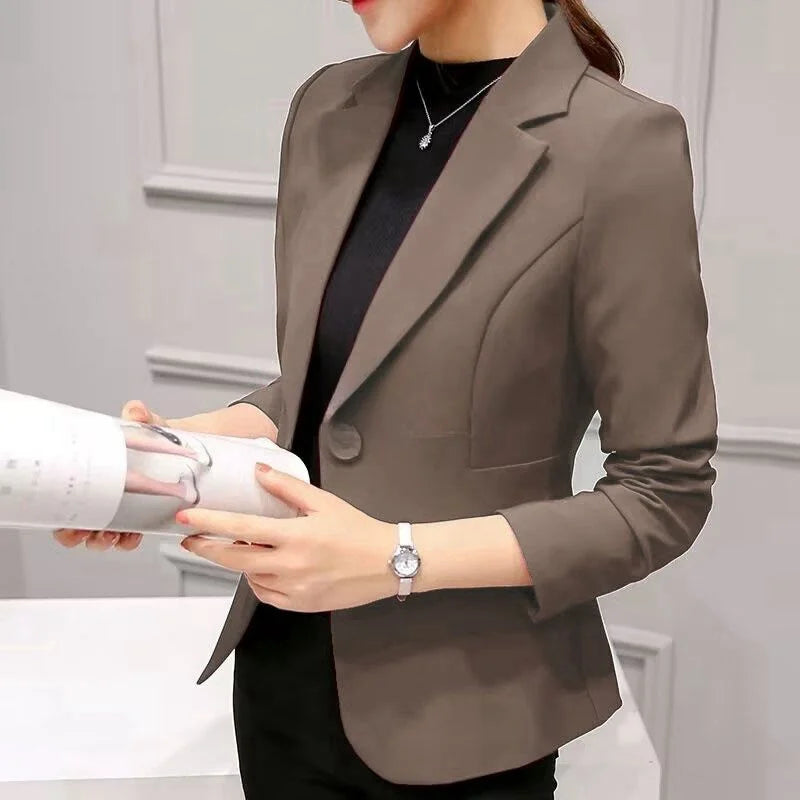 Women's Blazer 2025 Red Long Sleeve Blazers Pockets Jackets Coat Slim Office Lady Jacket Female Tops Suit Blazer Femme Jackets