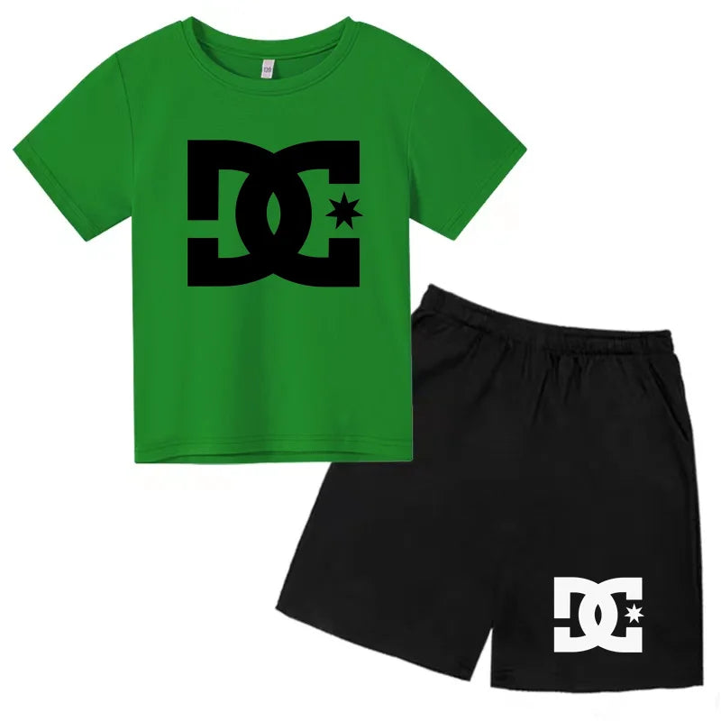 Children's Summer Sets - Boys and girls' 3-13 age group daily wear sports Tshirts,casual short-sleeved shorts,cute gift clothing